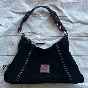 Dooney & Bourke Black Suede Hobo Shoulder Top Handle Bag NWOT with Storage Bag